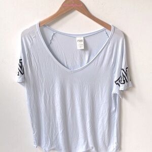 PINK Victoria’s Secret v neck light blue short-sleeve tee, Size S